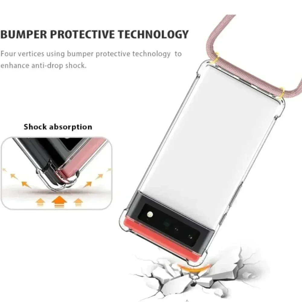 YESPURE Crossbody Case for Google Pixel 6 Pro 6.71 inch Clear Neck Cord (NWT)